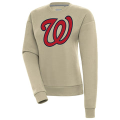 Washington Nationals Antigua Women's Victory Pullover Sweatshirt - Khaki - MLB Discount