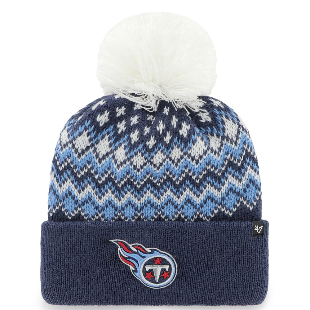 47 brand Tennessee Titans '47 Women's Elsa Cuffed Knit Hat with Pom Navy