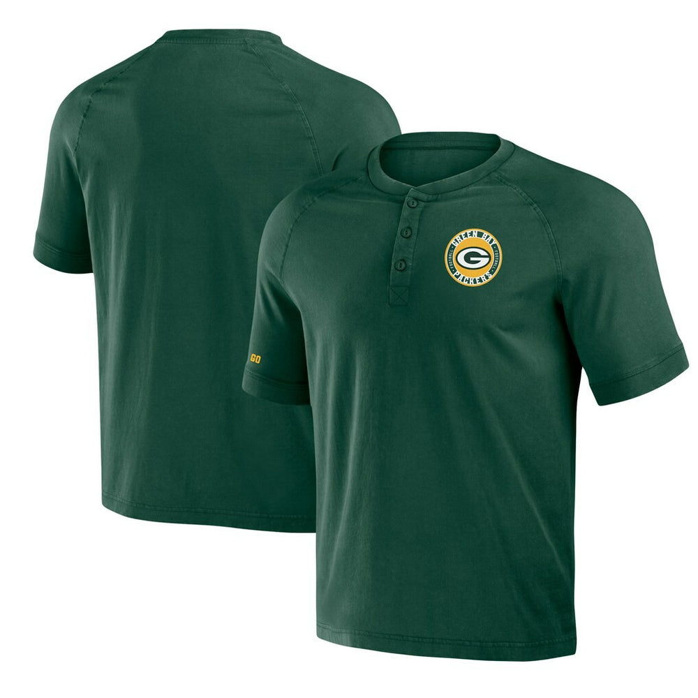 Fanatics Green Bay Packers NFL x Darius Rucker Collection Washed Raglan Henley T-Shirt Green