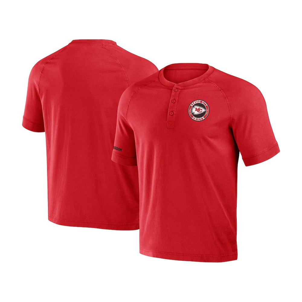 Fanatics Kansas City Chiefs NFL x Darius Rucker Collection Washed Raglan Henley T-Shirt Red