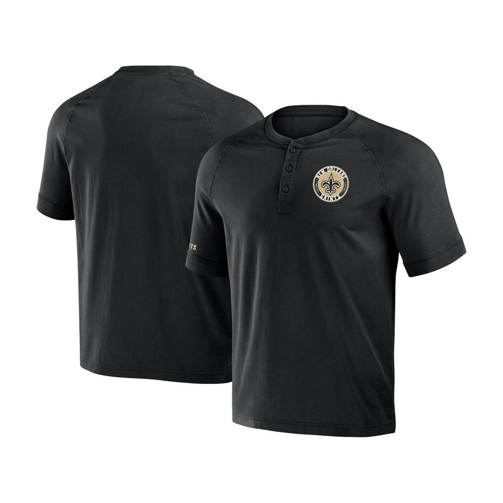 Fanatics New Orleans Saints NFL x Darius Rucker Collection Washed Raglan Henley T-Shirt Black