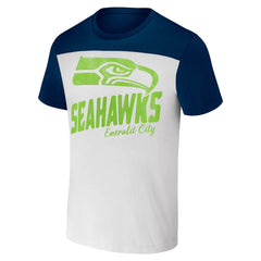 Fanatics Seattle Seahawks NFL x Darius Rucker Collection Colorblocked T-Shirt White/College Navy