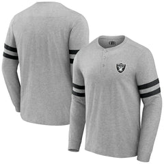 Fanatics Las Vegas Raiders NFL x Darius Rucker Collection Henley Long Sleeve T-Shirt Heather Gray