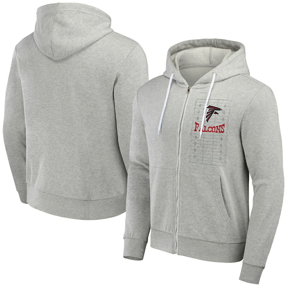 Fanatics Atlanta Falcons NFL x Darius Rucker Collection Domestic Full-Zip Hoodie Heather Gray
