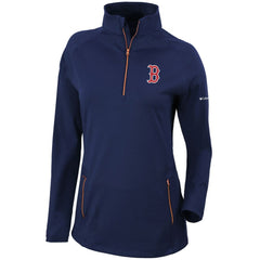 Boston Red Sox Columbia Women's Omni-Wick Outward Nine Quarter-Zip Pullover Top - Navy - Columbia Discount