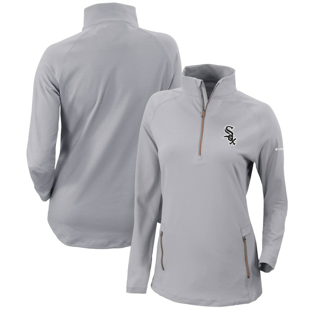 Chicago White Sox Columbia Women's Omni-Wick Outward Nine Quarter-Zip Pullover Top - Gray - Columbia Discount