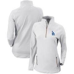 Los Angeles Dodgers Columbia Women's Omni-Wick Outward Nine Quarter-Zip Pullover Top - White - Columbia Lifestyle