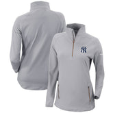 New York Yankees Columbia Women's Omni-Wick Outward Nine Quarter-Zip Pullover Top - Gray - Columbia Discount