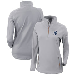 New York Yankees Columbia Women's Omni-Wick Outward Nine Quarter-Zip Pullover Top - Gray - Columbia Discount