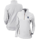 New York Yankees Columbia Women's Omni-Wick Outward Nine Quarter-Zip Pullover Top - White - Columbia Sale
