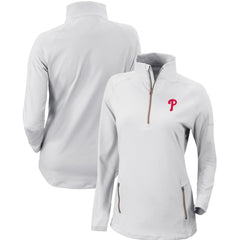 Philadelphia Phillies Columbia Women's Omni-Wick Outward Nine Quarter-Zip Pullover Top - White - Columbia Sale