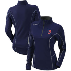Boston Red Sox Columbia Women's Omni-Wick Shotgun Quarter-Zip Pullover Top - Navy - Columbia Discount