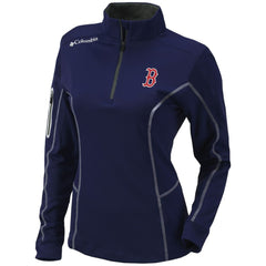 Boston Red Sox Columbia Women's Omni-Wick Shotgun Quarter-Zip Pullover Top - Navy - Columbia Discount