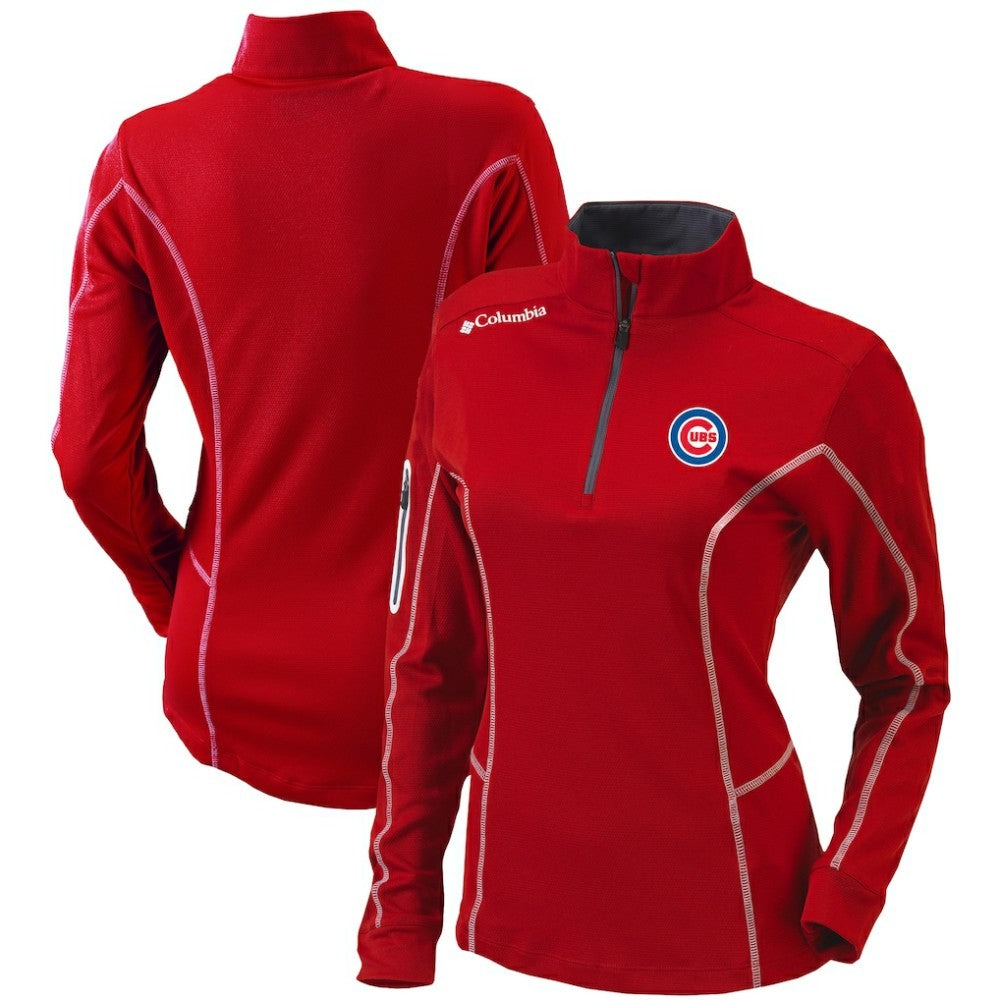 Chicago Cubs Columbia Women's Omni-Wick Shotgun Quarter-Zip Pullover Top - Red - Columbia Discount