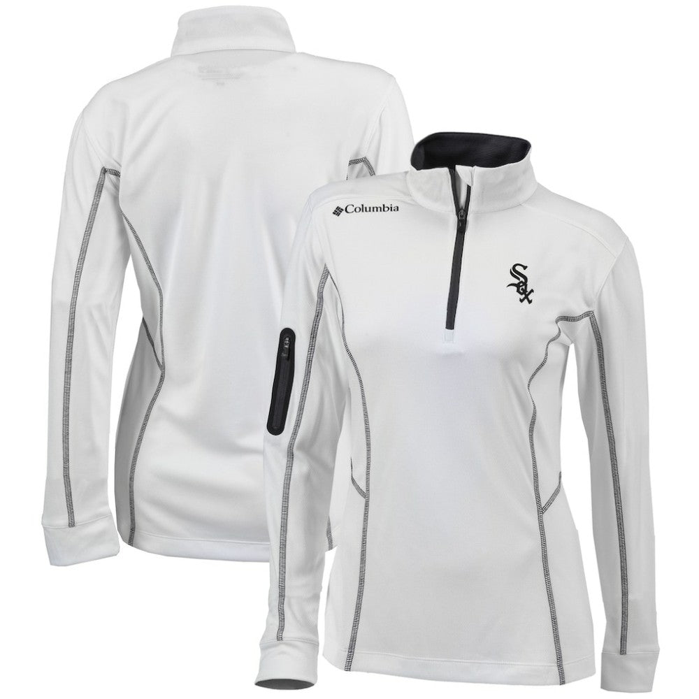 Chicago White Sox Columbia Women's Omni-Wick Shotgun Quarter-Zip Pullover Top - White - Columbia Sale