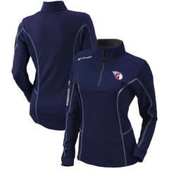 Cleveland Guardians Columbia Women's Omni-Wick Shotgun Quarter-Zip Pullover Top - Navy - Columbia Lifestyle