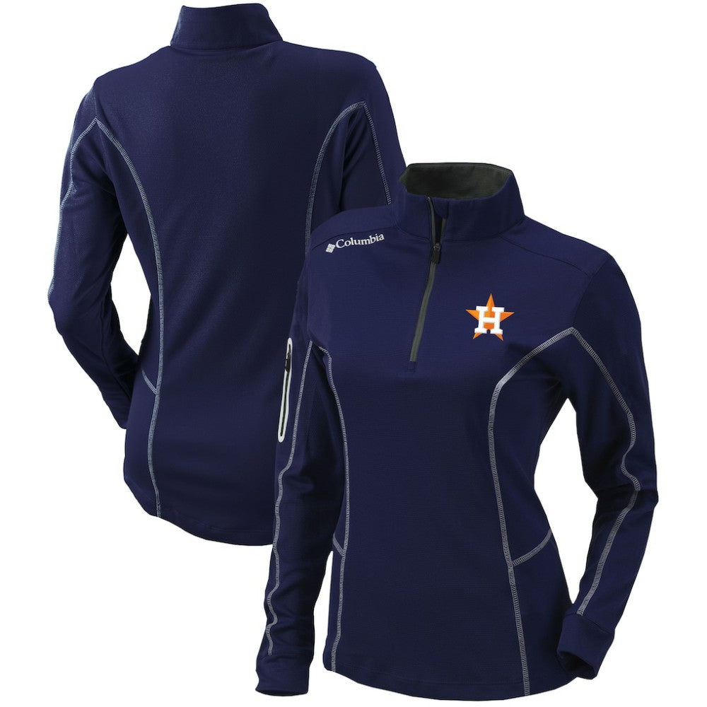 Houston Astros Columbia Women's Omni-Wick Shotgun Quarter-Zip Pullover Top - Navy - Columbia Discount