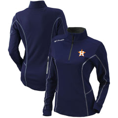 Houston Astros Columbia Women's Omni-Wick Shotgun Quarter-Zip Pullover Top - Navy - Columbia Discount