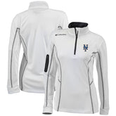 New York Mets Columbia Women's Omni-Wick Shotgun Quarter-Zip Pullover Top - White - Columbia on Sale