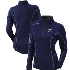 New York Yankees Columbia Women's Omni-Wick Shotgun Quarter-Zip Pullover Top - Navy - Columbia Discount