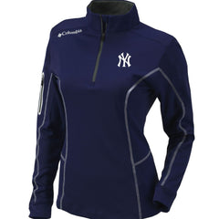 New York Yankees Columbia Women's Omni-Wick Shotgun Quarter-Zip Pullover Top - Navy - Columbia Discount