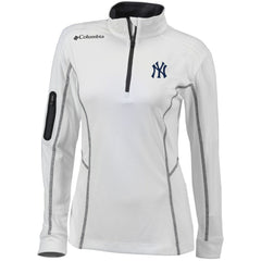 New York Yankees Columbia Women's Omni-Wick Shotgun Quarter-Zip Pullover Top - White - Columbia Discount