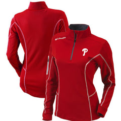 Philadelphia Phillies Columbia Women's Omni-Wick Shotgun Quarter-Zip Pullover Top - Red - Columbia Lifestyle