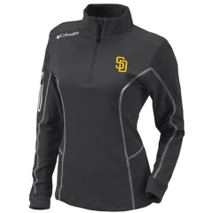San Diego Padres Columbia Women's Omni-Wick Shotgun Quarter-Zip Pullover Top - Charcoal - Columbia Discount