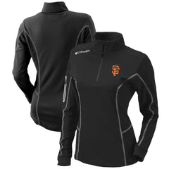 San Francisco Giants Columbia Women's Omni-Wick Shotgun Quarter-Zip Pullover Top - Black - Columbia on Sale