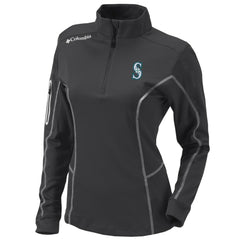 Seattle Mariners Columbia Women's Omni-Wick Shotgun Quarter-Zip Pullover Top - Charcoal - Columbia Sale