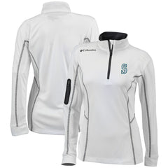 Seattle Mariners Columbia Women's Omni-Wick Shotgun Quarter-Zip Pullover Top - White - Columbia Online