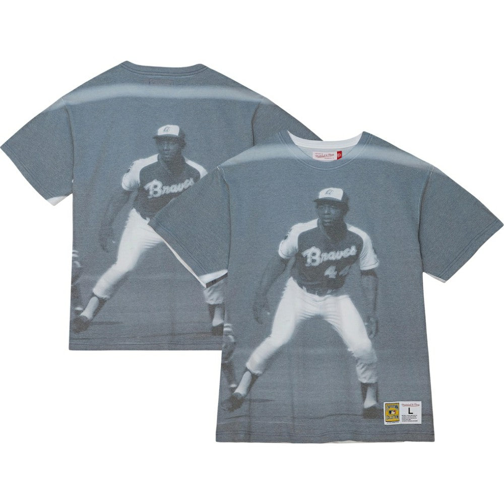 Hank Aaron Atlanta Braves Mitchell & Ness Cooperstown Collection Highlight Sublimated Player Graphic T-Shirt - Mitchell & Ness Lifestyle