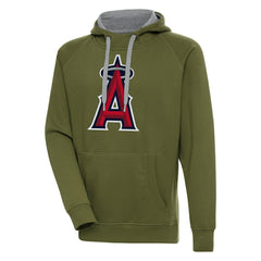 Los Angeles Angels Antigua Victory Pullover Hoodie - Olive - MLB Lifestyle