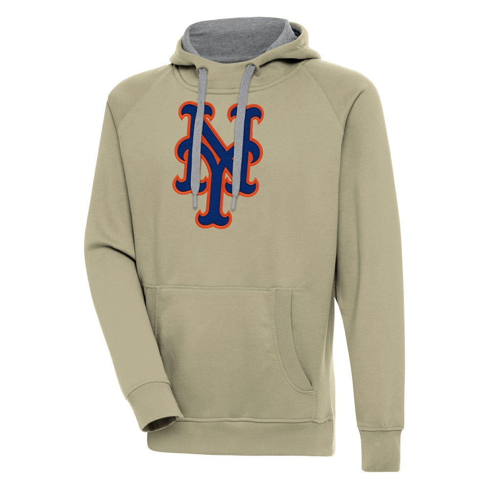 New York Mets Antigua Victory Pullover Hoodie - Khaki - MLB Sale