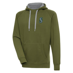 Seattle Mariners Antigua Victory Pullover Hoodie - Olive - MLB on Sale