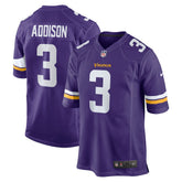 Nike Jordan Addison Minnesota Vikings Game Jersey Purple