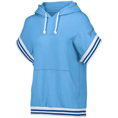New York Yankees Lusso Women's Mabel Tri-Blend Short Sleeve Pullover Hoodie - Light Blue - MLB on Sale