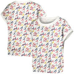 Atlanta Braves Lusso Women's Madge Dolman Tri-Blend T-Shirt - White - MLB Online