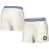 Houston Astros Lusso Women's Maeg Tri-Blend Pocket Shorts - White - MLB on Sale