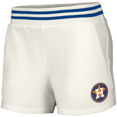 Houston Astros Lusso Women's Maeg Tri-Blend Pocket Shorts - White - MLB on Sale
