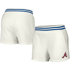 Atlanta Braves Lusso Women's Maeg Tri-Blend Pocket Shorts - White - MLB on Sale