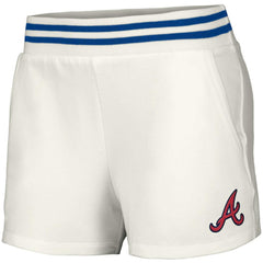 Atlanta Braves Lusso Women's Maeg Tri-Blend Pocket Shorts - White - MLB on Sale