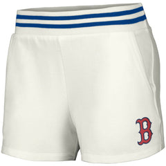 Boston Red Sox Lusso Women's Maeg Tri-Blend Pocket Shorts - White - MLB on Sale