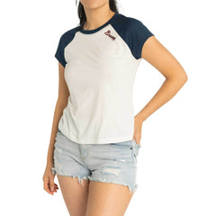 Atlanta Braves Lusso Women's Nikki Raglan T-Shirt - White - MLB Sale