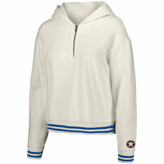 Houston Astros Lusso Women's Magnolia Tri-Blend Quarter-Zip Hoodie - White - MLB Discount