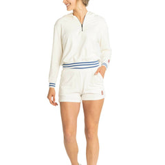 St. Louis Cardinals Lusso Women's Magnolia Tri-Blend Quarter-Zip Hoodie - White - MLB on Sale