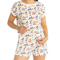 Atlanta Braves Lusso Women's Marge Shorts - White - MLB Online
