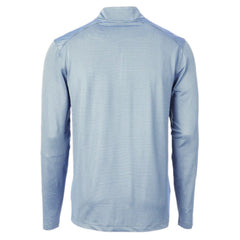 Atlanta Braves Cutter & Buck Virtue Eco Pique Micro Stripe Recycled Quarter-Zip Pullover Top - Light Blue/Navy - MLB Sale