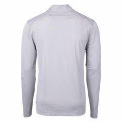 Cleveland Guardians Cutter & Buck Virtue Eco Pique Micro Stripe Recycled Quarter-Zip Pullover Top - Gray/White - MLB Lifestyle