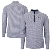Washington Nationals Cutter & Buck Virtue Eco Pique Micro Stripe Recycled Quarter-Zip Pullover Top - Navy/White - MLB Sale
